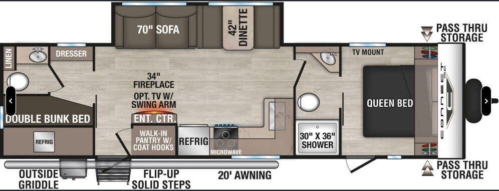 2026 K-Z Connect SE 301BHK - New Travel Trailer For Sale by McClain's RV Oklahoma City in Oklahoma City, Oklahoma features TV Antenna, Outside Kitchen, Toilet, Exterior Grill, Kitchen Sink