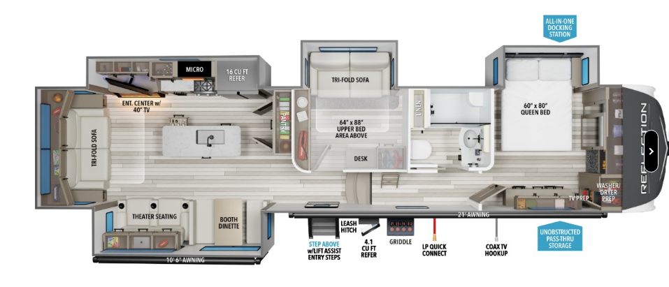 2026 Grand Design Reflection 367BHS - New Fifth Wheel For Sale by McClain's RV Oklahoma City in Oklahoma City, Oklahoma features Toilet, LP Detector, Leveling Jacks, TV, Slideout