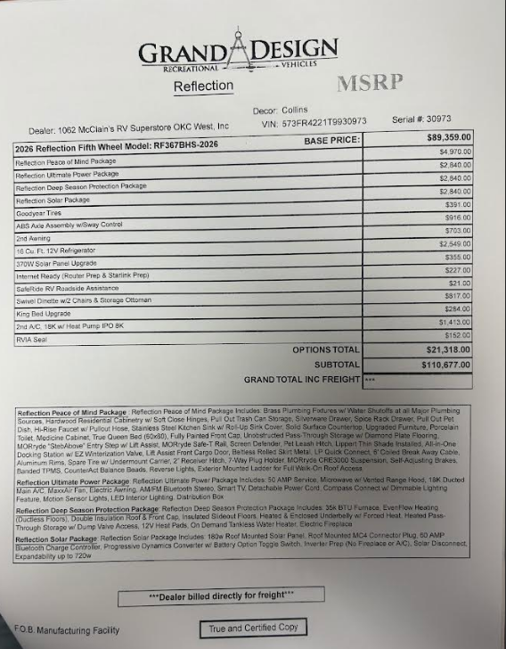 2026 Reflection 367BHS by Grand Design from McClain's RV Oklahoma City in Oklahoma City, Oklahoma