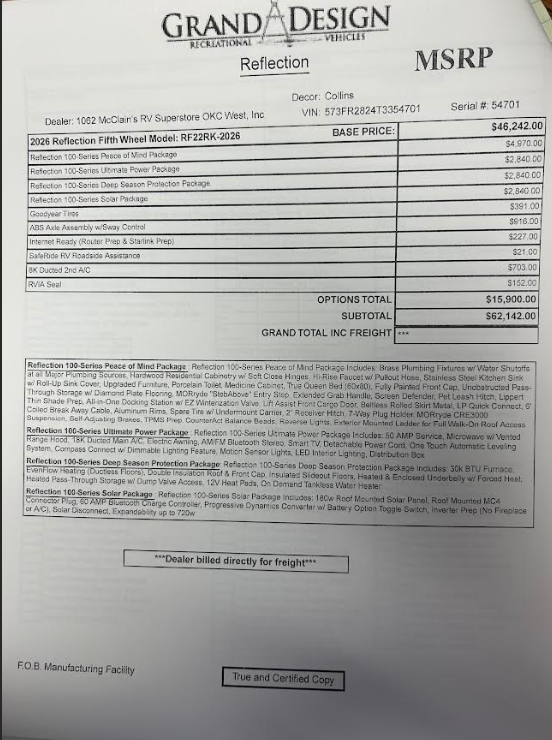 2026 Reflection 100 22RK by Grand Design from McClain's RV Oklahoma City in Oklahoma City, Oklahoma