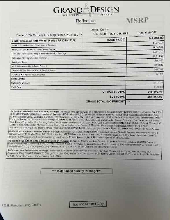 2026 Reflection 100 27BH by Grand Design from McClain's RV Oklahoma City in Oklahoma City, Oklahoma