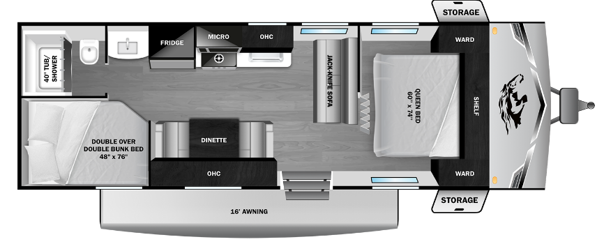 2026 Highland Ridge Open Range CONV 26DB - New Travel Trailer For Sale by McClain's RV Oklahoma City in Oklahoma City, Oklahoma features Bunk Beds, Theater Seating, Queen Bed, LP Detector, Smoke Detector
