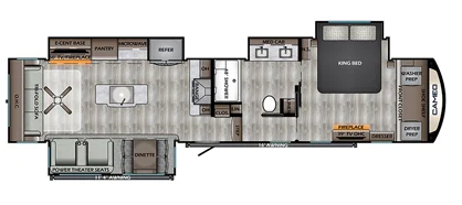 2022 CrossRoads Cameo 3891MK - Used Fifth Wheel For Sale by McClain's RV Oklahoma City in Oklahoma City, Oklahoma features Stove Top Burner, Water Heater, Fire Extinguisher, TV, Fireplace