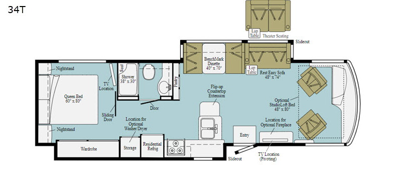 2021 Winnebago Forza 34T - Used Class A For Sale by McClain's RV Oklahoma City in Oklahoma City, Oklahoma features Stove Top Burner, Refrigerator, Smoke Detector, Backup Camera, Toilet