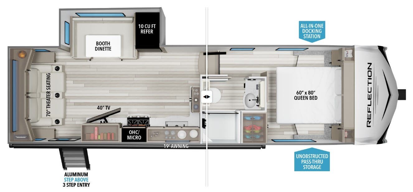 2026 Grand Design Reflection 100 24RL - New Fifth Wheel For Sale by McClain's RV Oklahoma City in Oklahoma City, Oklahoma features Shower, Refrigerator, Oven, TV, Non-Smoking Unit