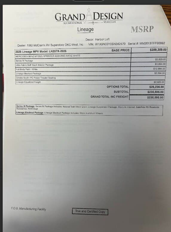 2026 Lineage 25TK by Grand Design from McClain's RV Oklahoma City in Oklahoma City, Oklahoma