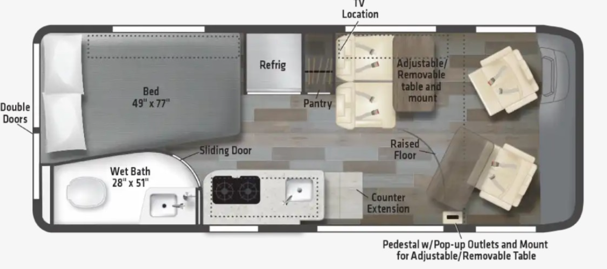 2026 Winnebago Travato 59G - New Class B For Sale by McClain's RV Oklahoma City in Oklahoma City, Oklahoma features Backup Camera, Spare Tire Kit, Solar Panel, Generator, Roof Vents