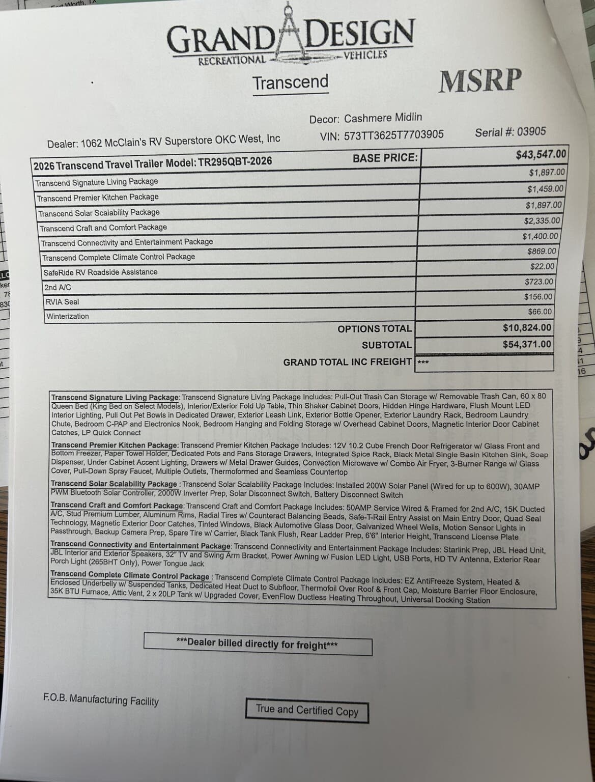 2026 Transcend 295QBT by Grand Design from McClain's RV Oklahoma City in Oklahoma City, Oklahoma