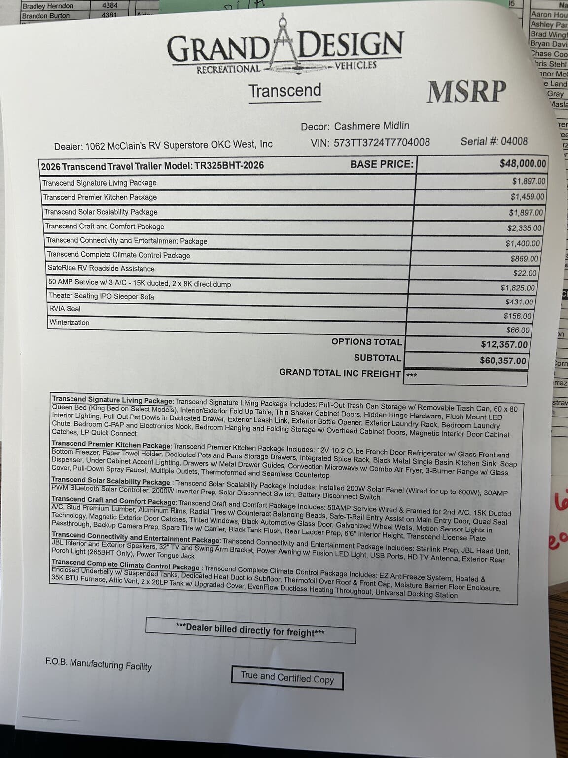 2026 Transcend 325BHT by Grand Design from McClain's RV Oklahoma City in Oklahoma City, Oklahoma