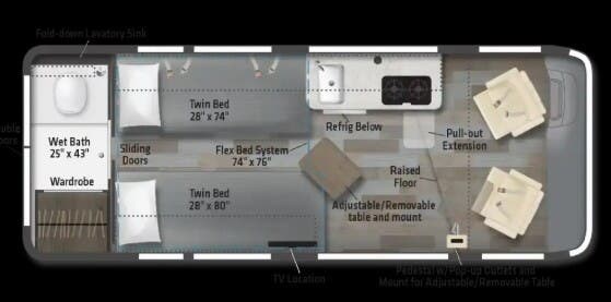 2026 Winnebago Travato 59K - New Class B For Sale by McClain's RV Oklahoma City in Oklahoma City, Oklahoma features Medicine Cabinet, Power Roof Vent, Smoke Detector, Batteries, TV