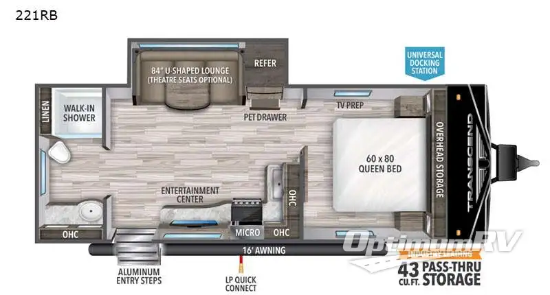 2021 Grand Design Transcend Xplor 221RB - Used Travel Trailer For Sale by McClain's RV Oklahoma City in Oklahoma City, Oklahoma features Shower, Stove, Slideout, TV, Fire Extinguisher