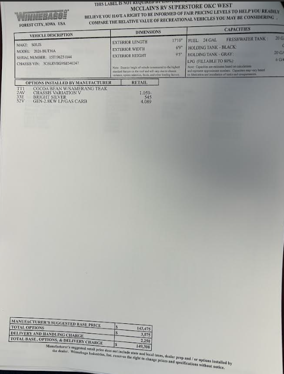 2026 Solis Pocket 36A by Winnebago from McClain's RV Oklahoma City in Oklahoma City, Oklahoma