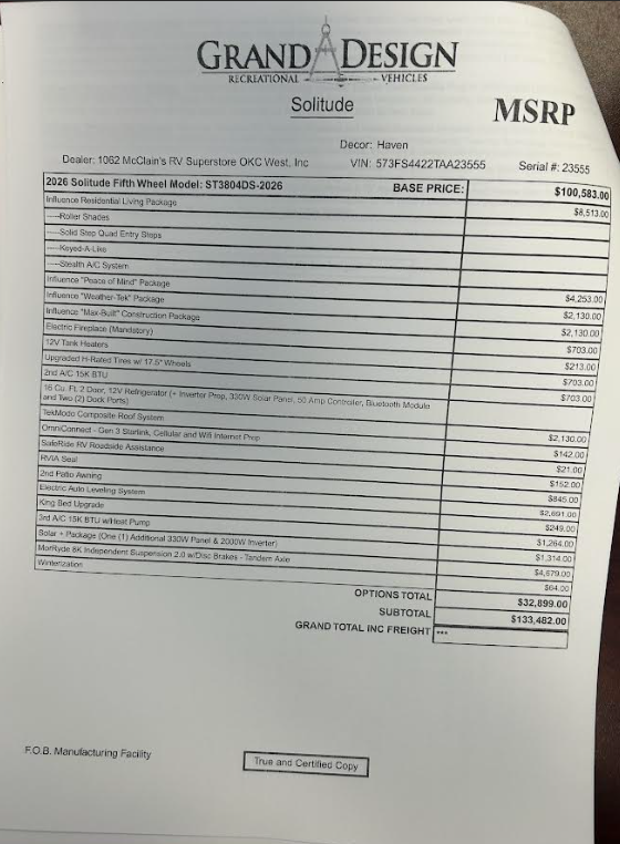 2026 Influence 3804DS by Grand Design from McClain's RV Oklahoma City in Oklahoma City, Oklahoma