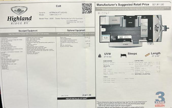 2026 Open Range CONV COLT 17BH by Highland Ridge from McClain's RV Oklahoma City in Oklahoma City, Oklahoma