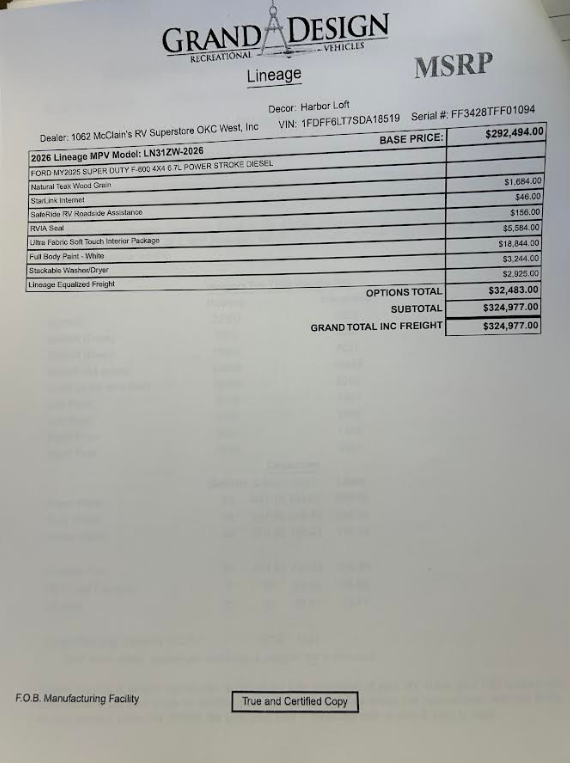 2026 Lineage 31ZW by Grand Design from McClain's RV Oklahoma City in Oklahoma City, Oklahoma