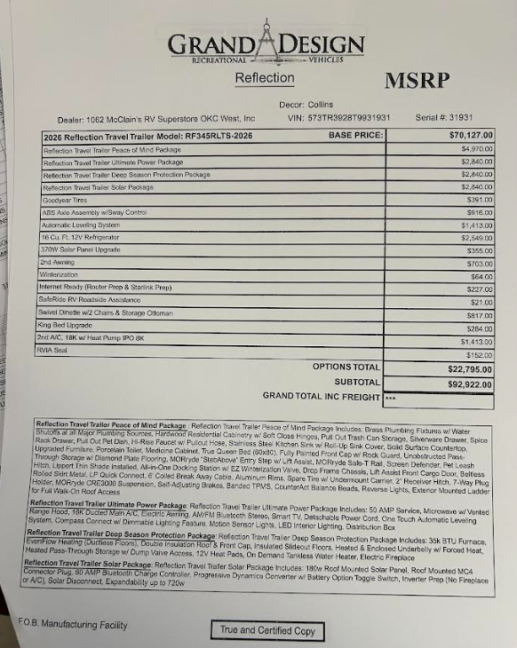 2026 Reflection 345RLTS by Grand Design from McClain's RV Oklahoma City in Oklahoma City, Oklahoma