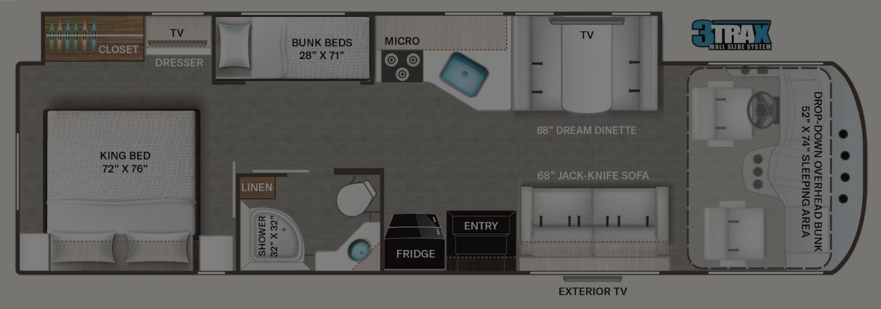 2026 Thor Motor Coach A.C.E. 32B - New Class A For Sale by McClain's RV Oklahoma City in Oklahoma City, Oklahoma features Smoke Detector, Shower, Water Heater, Batteries, Refrigerator
