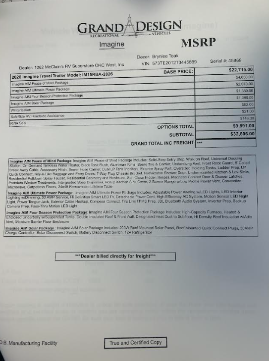 2026 Imagine AIM 15RBA by Grand Design from McClain's RV Oklahoma City in Oklahoma City, Oklahoma