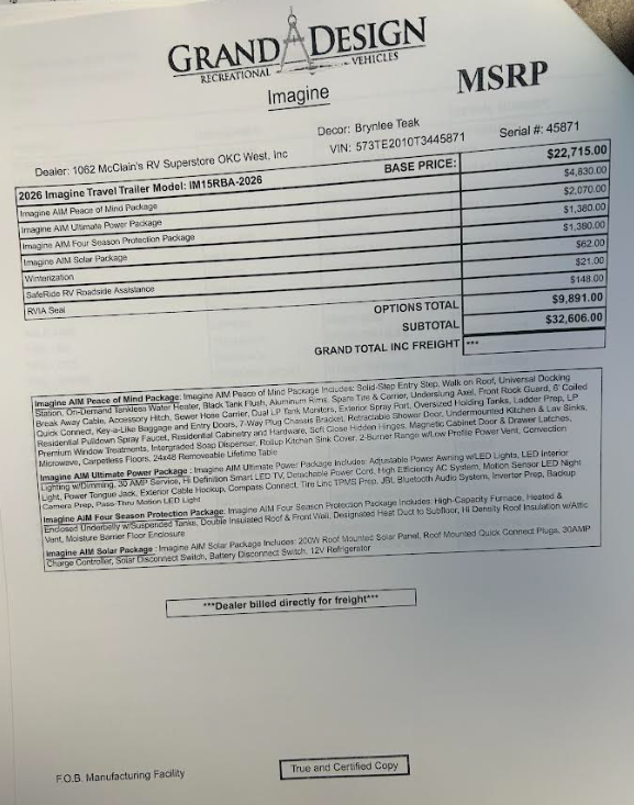 2026 Imagine AIM 15RBA by Grand Design from McClain's RV Oklahoma City in Oklahoma City, Oklahoma