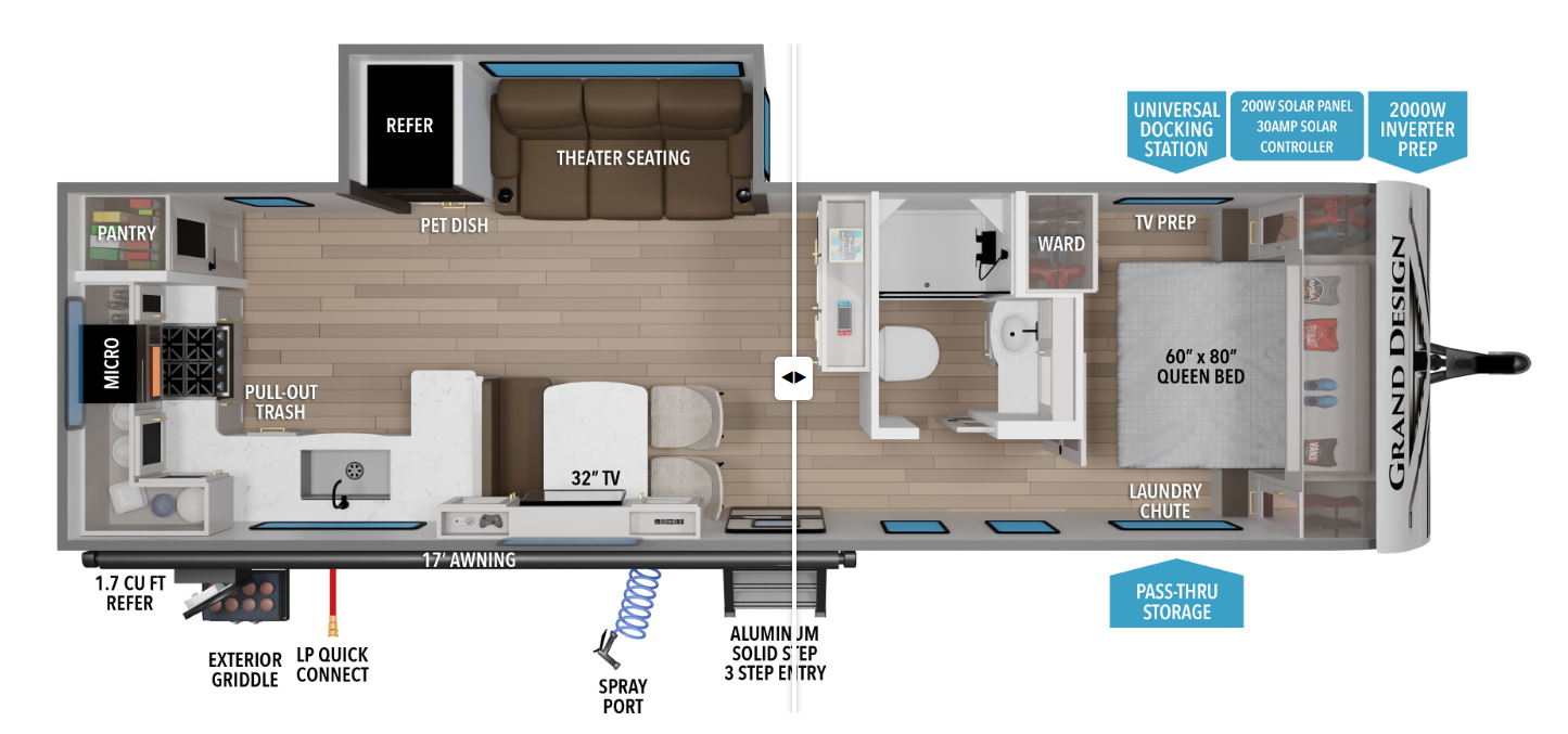 2026 Grand Design Transcend 285RKT - New Travel Trailer For Sale by McClain's RV Oklahoma City in Oklahoma City, Oklahoma features Leveling Jacks, Refrigerator, Slideout, Detachable Power Cord, Microwave