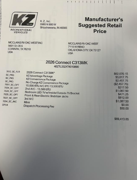 2026 Connect 313MK by K-Z from McClain's RV Oklahoma City in Oklahoma City, Oklahoma