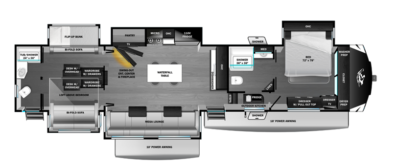 2026 Highland Ridge Open Range 3X 393TBR - New Fifth Wheel For Sale by McClain's RV Oklahoma City in Oklahoma City, Oklahoma features CO Detector, Oven, Outside Kitchen, Second Roof A/C, Air Conditioning