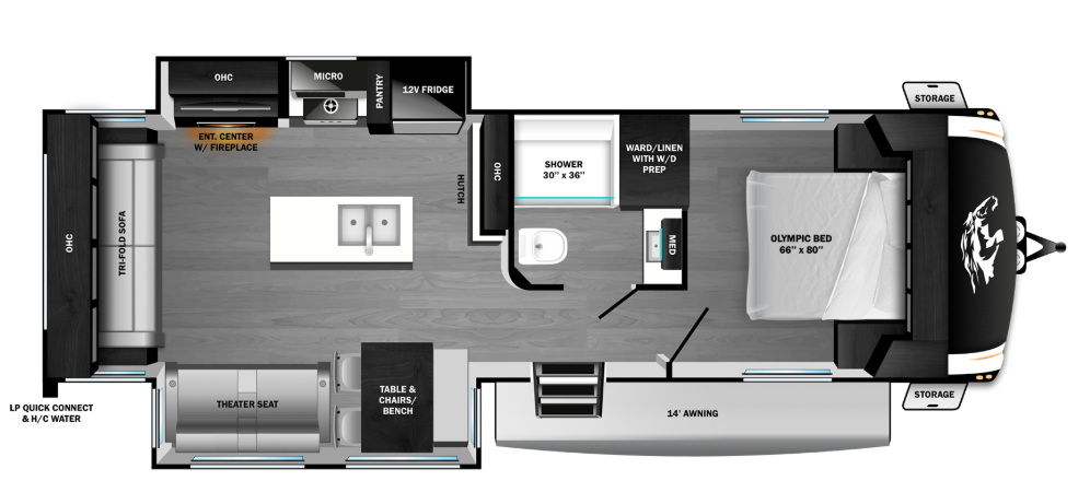 2026 Highland Ridge Open Range Roamer 29RLTS - New Travel Trailer For Sale by McClain's RV Oklahoma City in Oklahoma City, Oklahoma features Outside Kitchen, Black Tank Flush, Refrigerator, Heated Underbelly, Inverter