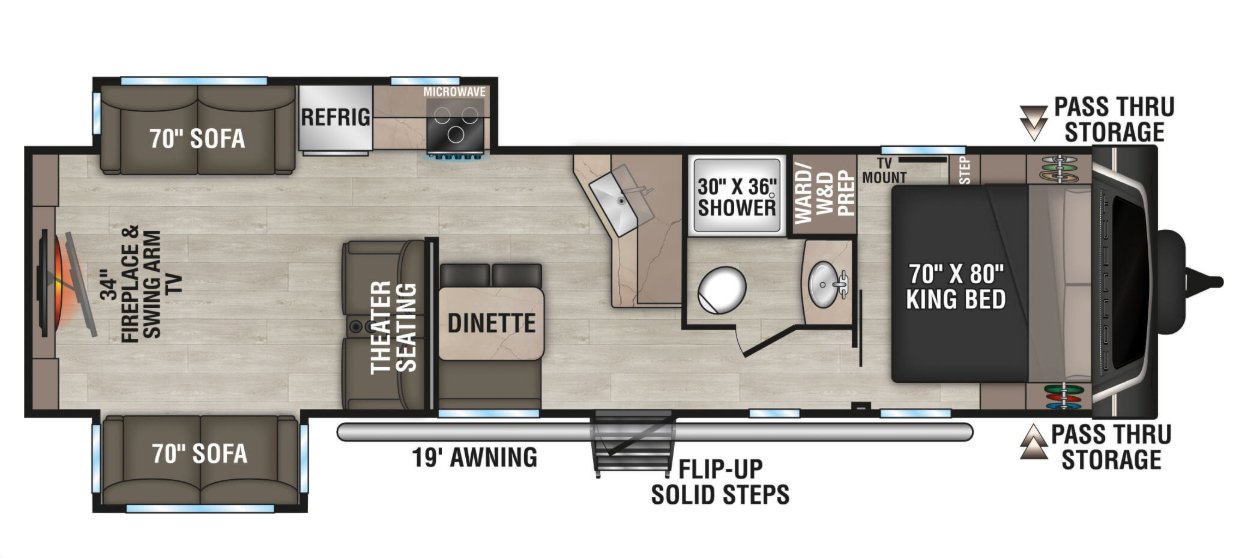2026 K-Z Connect 312RE - New Travel Trailer For Sale by McClain's RV Oklahoma City in Oklahoma City, Oklahoma features Washer/Dryer Prep, Fireplace, LED Lights, Pet Friendly, Black Tank Flush