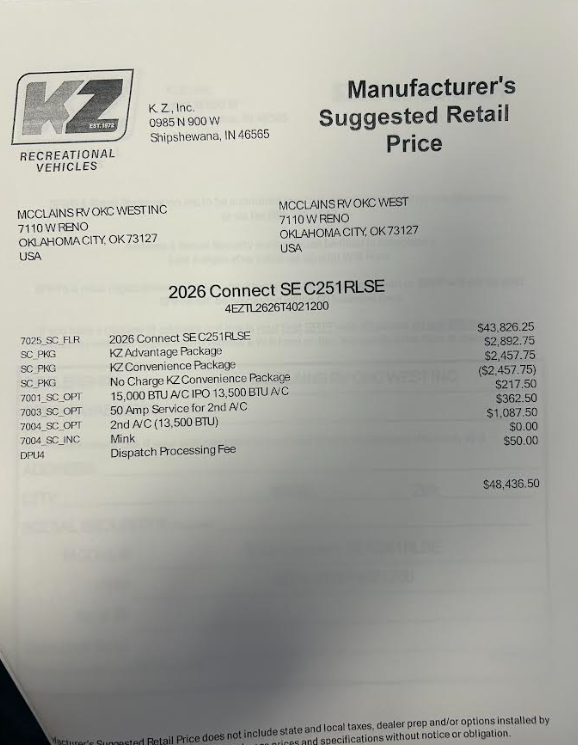 2026 Connect SE 251RL by K-Z from McClain's RV Oklahoma City in Oklahoma City, Oklahoma