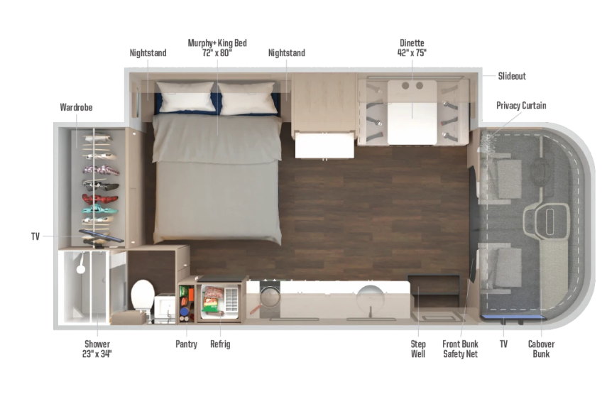 2026 Winnebago Sunflyer 28MB - New Class C For Sale by McClain's RV Oklahoma City in Oklahoma City, Oklahoma features Refrigerator, Water Heater, Toilet, Awning, Air Conditioning