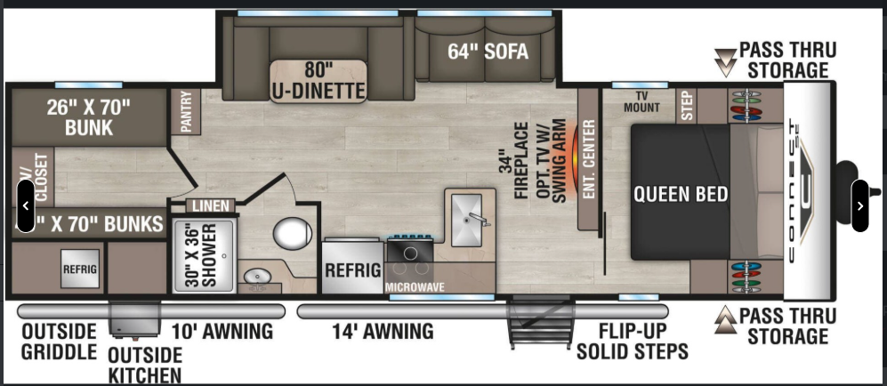 2026 K-Z Connect SE 281BHK - New Travel Trailer For Sale by McClain's RV Oklahoma City in Oklahoma City, Oklahoma features CO Detector, Ladder, Toilet, Air Conditioning, Non-Smoking Unit