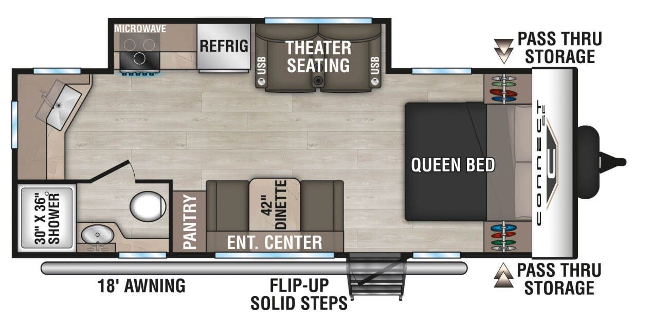 2026 K-Z Connect SE 211MK - New Travel Trailer For Sale by McClain's RV Oklahoma City in Oklahoma City, Oklahoma features Refrigerator, Roof Vent, Outside Kitchen, Power Awning, Toilet