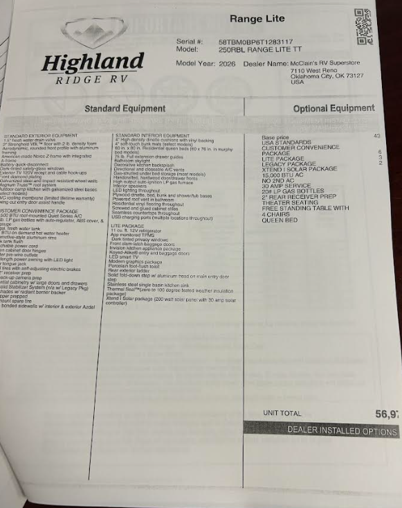 2026 Open Range LITE 250RBL by Highland Ridge from McClain's RV Oklahoma City in Oklahoma City, Oklahoma