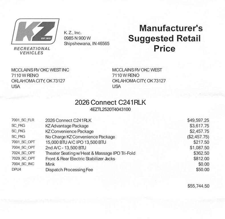 2026 Connect 241RLK by K-Z from McClain's RV Oklahoma City in Oklahoma City, Oklahoma