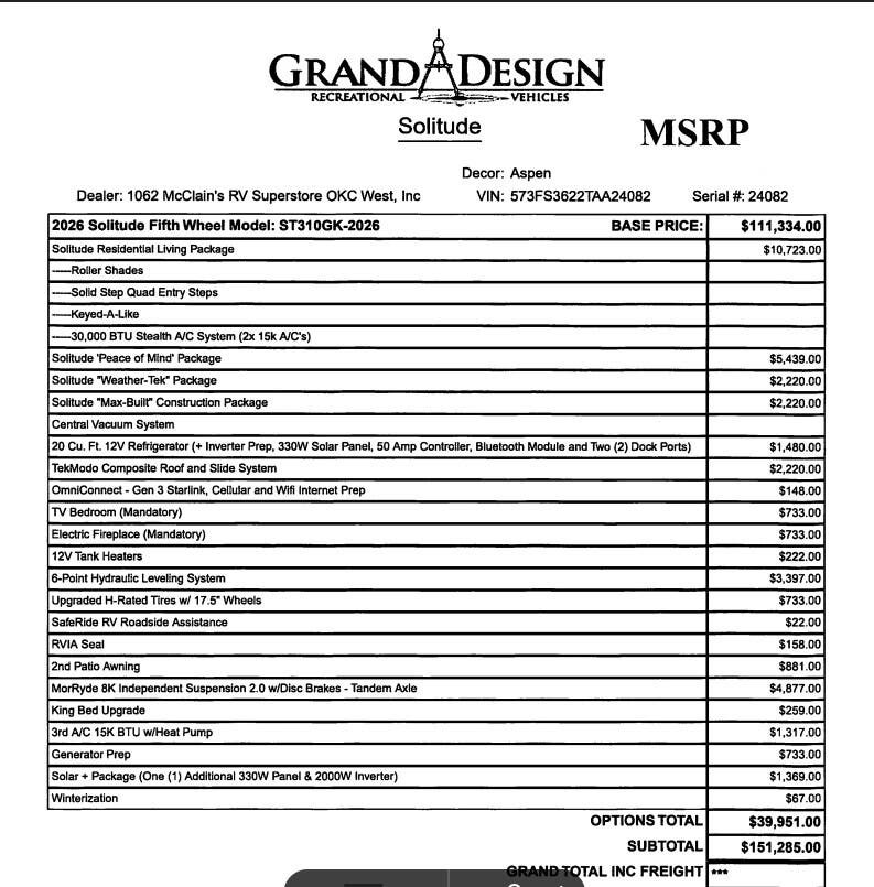 2026 Solitude 310GK by Grand Design from McClain's RV Oklahoma City in Oklahoma City, Oklahoma