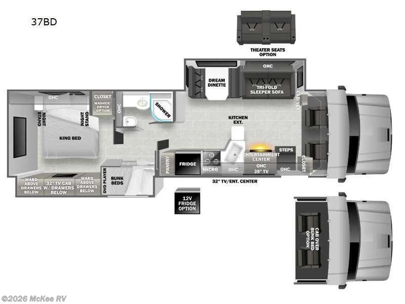 2026 Dynamax Corp DX3 37BD - New Super C For Sale by McKee RV in Perry, Iowa features Slideout
