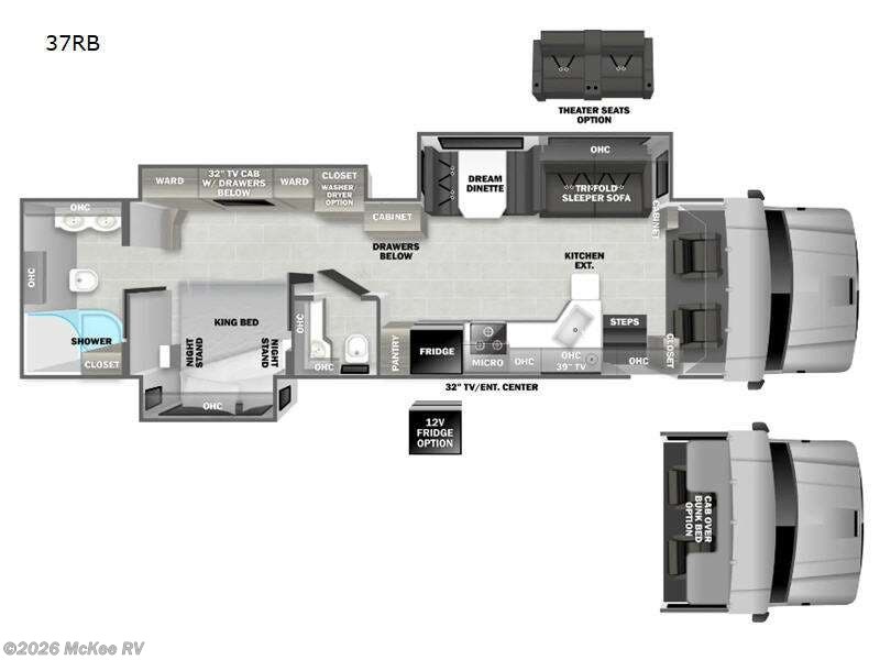 2026 Dynamax Corp DX3 37RB - New Super C For Sale by McKee RV in Perry, Iowa features Slideout