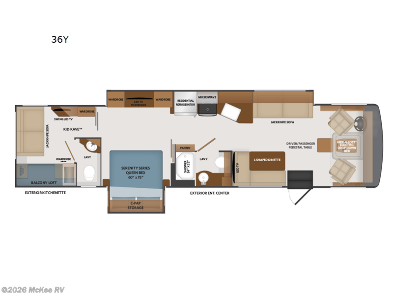 2026 Fleetwood Fortis 36Y - New Class A For Sale by McKee RV in Perry, Iowa features Slideout