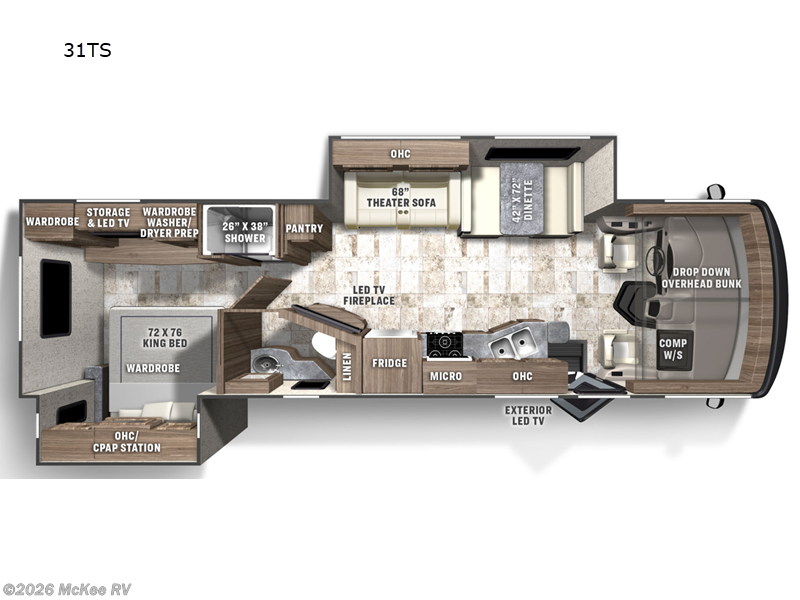 2026 Coachmen Pursuit 31TS - New Class A For Sale by McKee RV in Perry, Iowa features Slideout