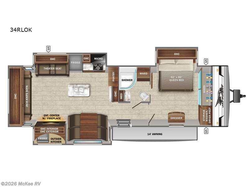 2022 Jayco Jay Flight 34RLOK - Used Travel Trailer For Sale by McKee RV in Perry, Iowa features Slideout
