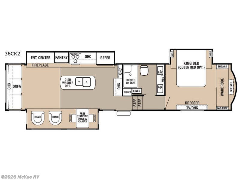 2017 Forest River Cedar Creek Hathaway Edition 36CK2 - Used Fifth Wheel For Sale by McKee RV in Perry, Iowa features Slideout