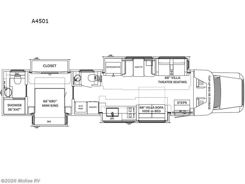 2026 Show Hauler Adventure A4501 - New Super C For Sale by McKee RV in Perry, Iowa features Slideout