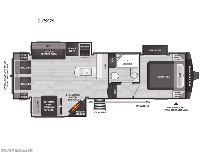 2026 Keystone Cougar Half-Ton 27SGS - New Fifth Wheel For Sale by McKee RV in Perry, Iowa features Slideout