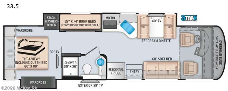 2021 Thor Motor Coach Palazzo 33.5 - Used Class A For Sale by McKee RV in Perry, Iowa features Slideout