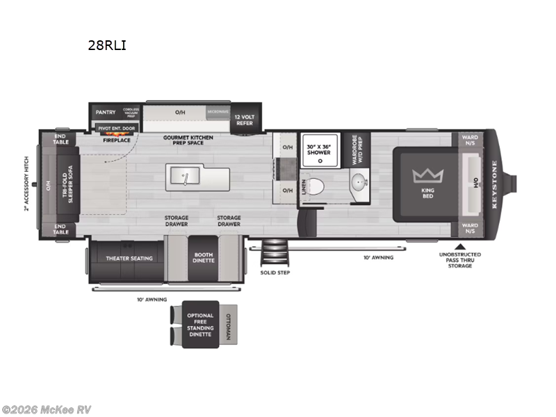 2026 Keystone Cougar Half-Ton 28RLI - New Fifth Wheel For Sale by McKee RV in Perry, Iowa features Slideout