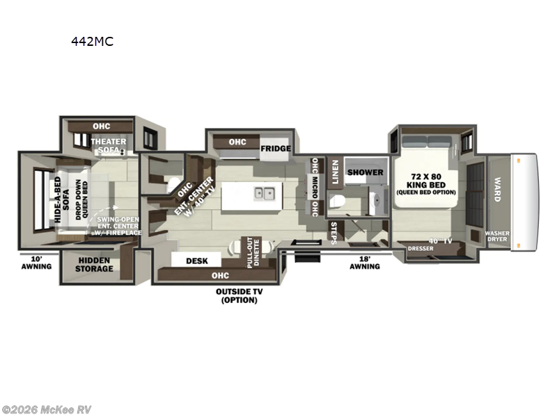 2026 Forest River Riverstone Legacy 442MC - New Fifth Wheel For Sale by McKee RV in Perry, Iowa features Slideout
