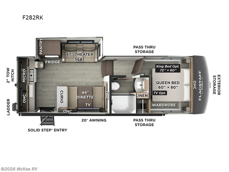 2026 Forest River Flagstaff Classic 282RK - New Fifth Wheel For Sale by McKee RV in Perry, Iowa features Slideout