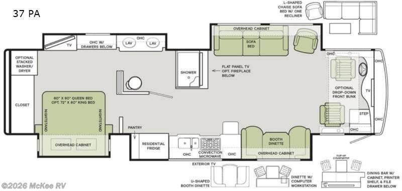 2021 Tiffin Allegro Red 37 PA - Used Class A For Sale by McKee RV in Perry, Iowa features Slideout