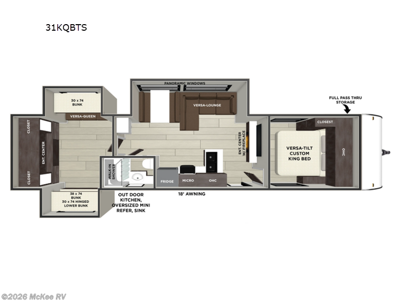 2026 Forest River Salem 31KQBTS - New Travel Trailer For Sale by McKee RV in Perry, Iowa features Slideout