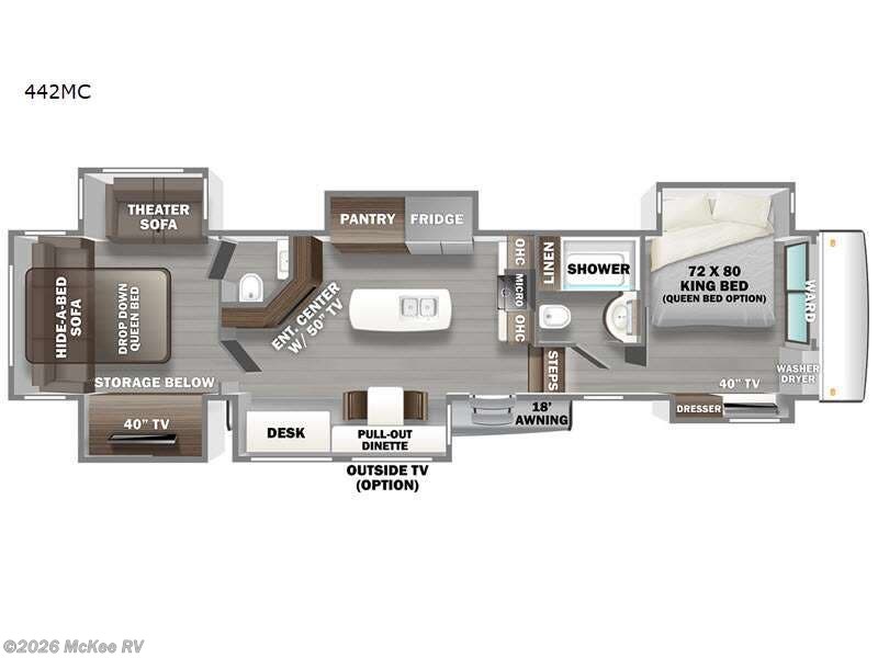 2023 Forest River Riverstone Legacy 442MC - Used Fifth Wheel For Sale by McKee RV in Perry, Iowa features Slideout